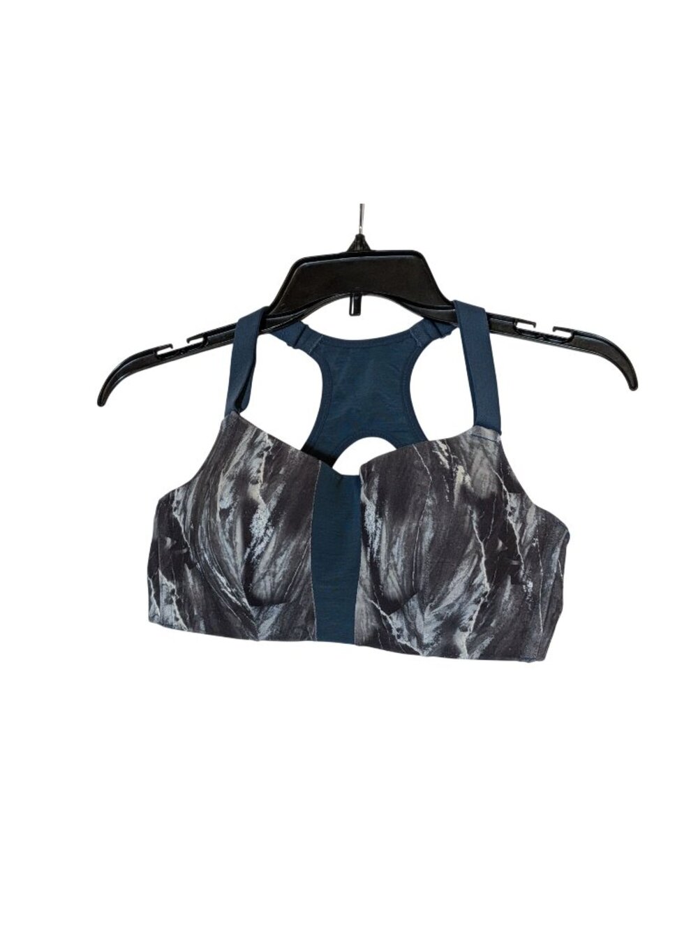 Crane Womens Sports Bra Blue & Marble Print Adjustable Racerback Size S 34B-34C